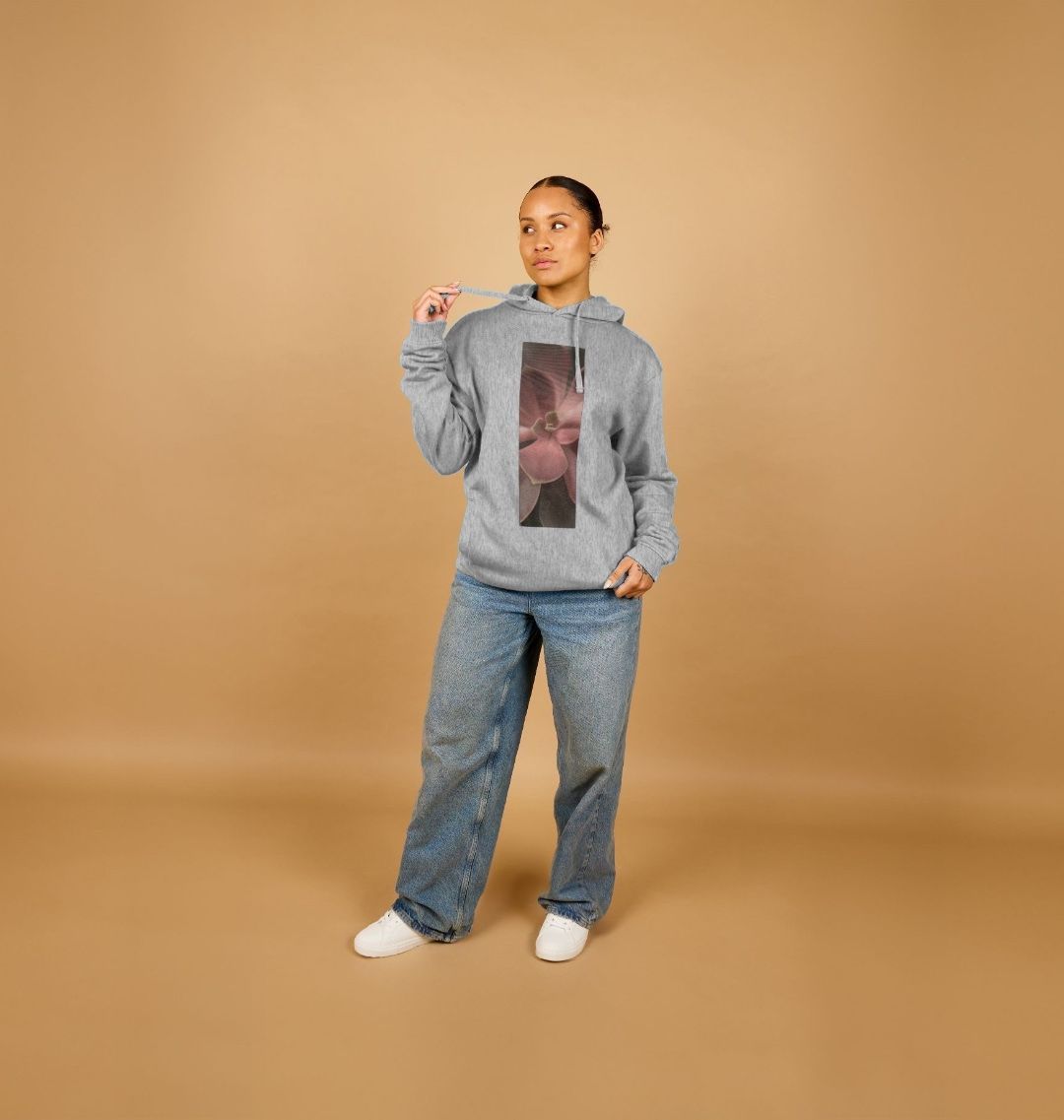Unisex red to green ombré succulent banner hoodie.