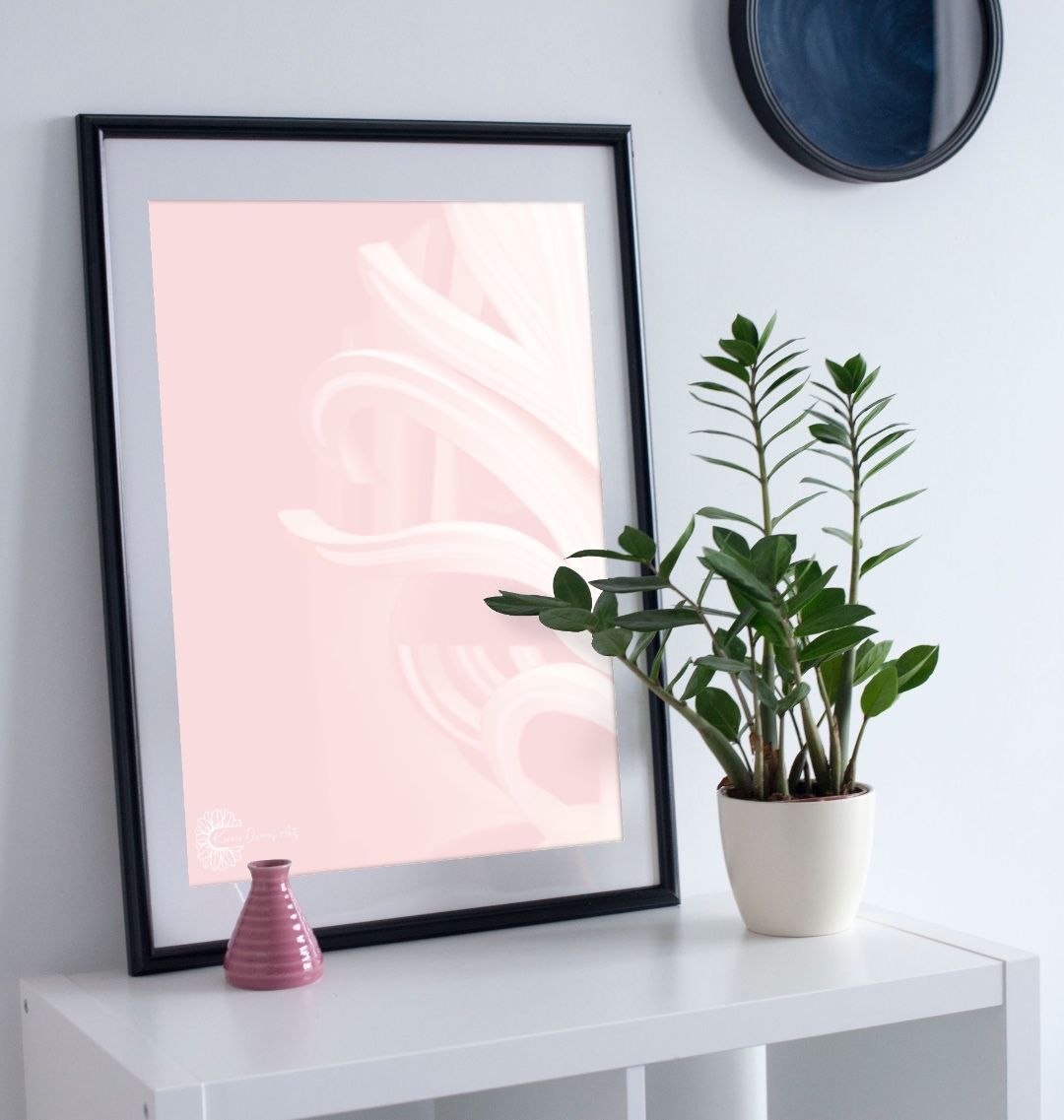 Ancestor of Te Papa in pink poster print.