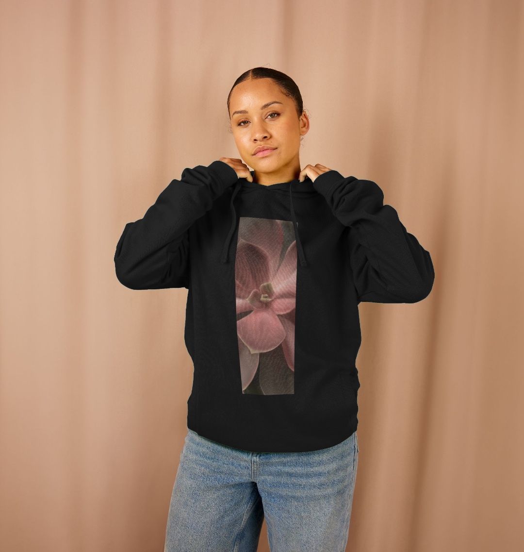 Unisex red to green ombré succulent banner hoodie.