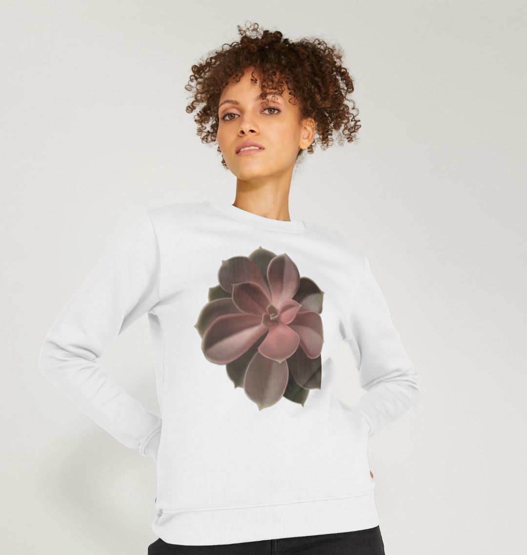 Women’s Red to green ombré succulent sweatshirt.
