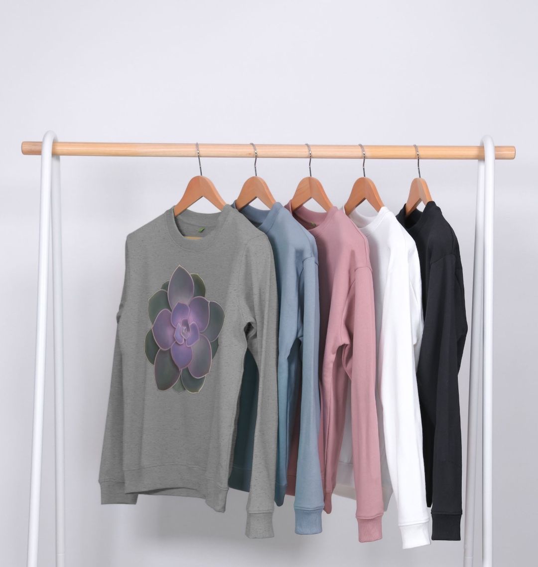 Purple to green ombré women’s sweatshirt.