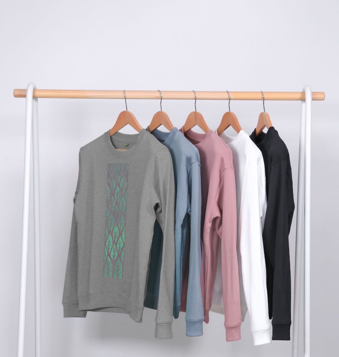 Women’s cosmic leaves crewneck sweatshirt.