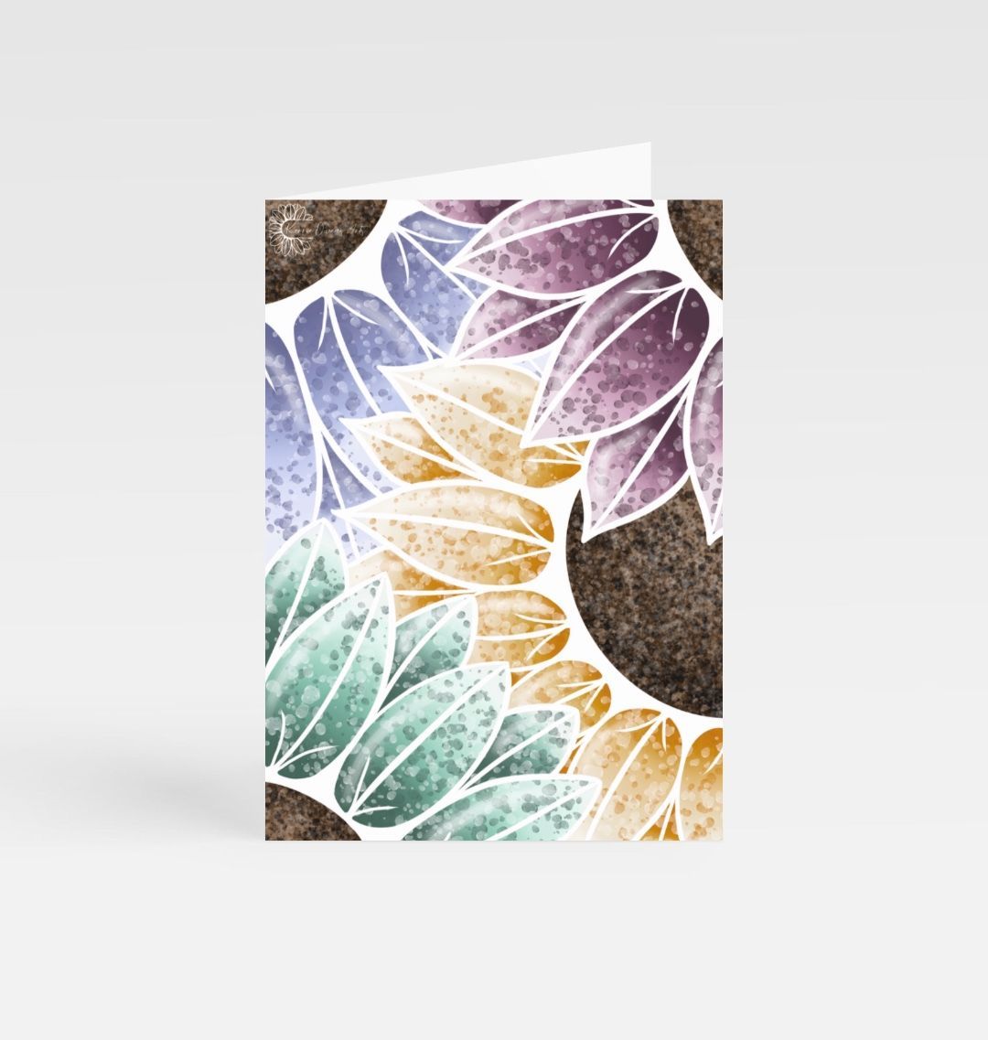 Water colour sunflowers greetings card.