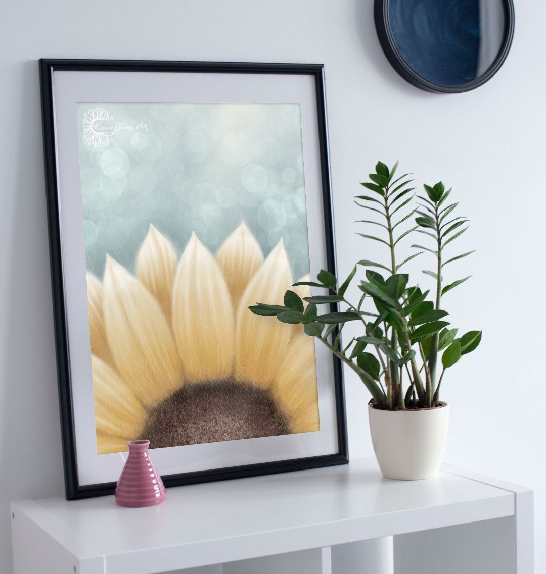 Fiadh’s sunflower bottom view poster print.