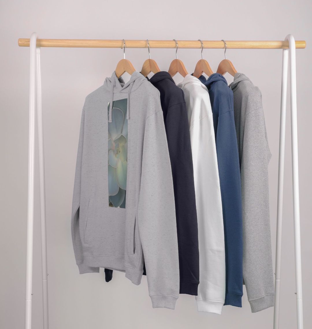 Unisex green ombré succulent banner hoodie.