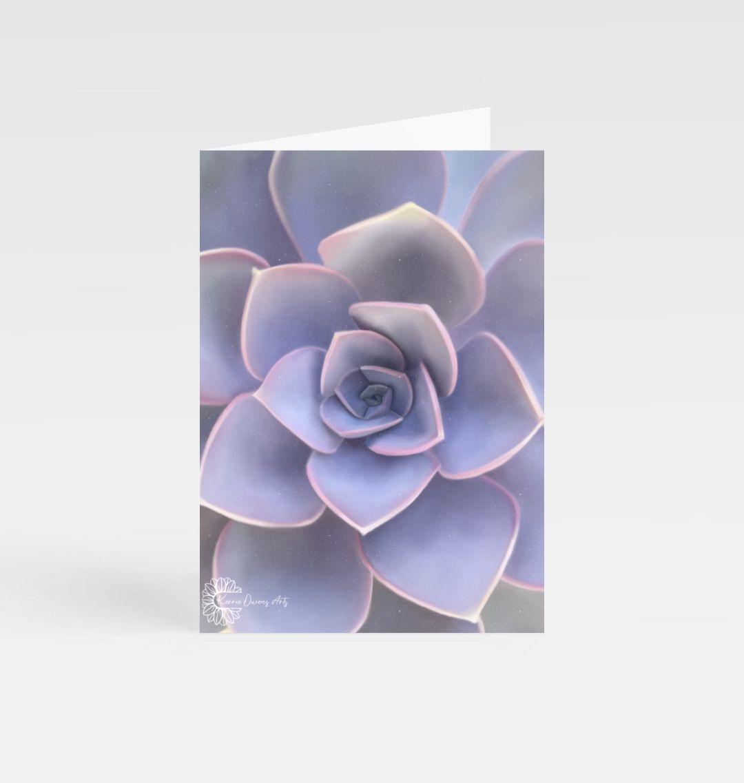 Light purple ombré succulent greetings card.