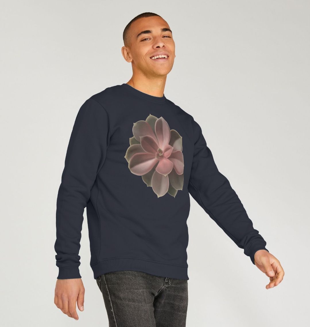 Men’s Red to green ombre succulent sweatshirt.