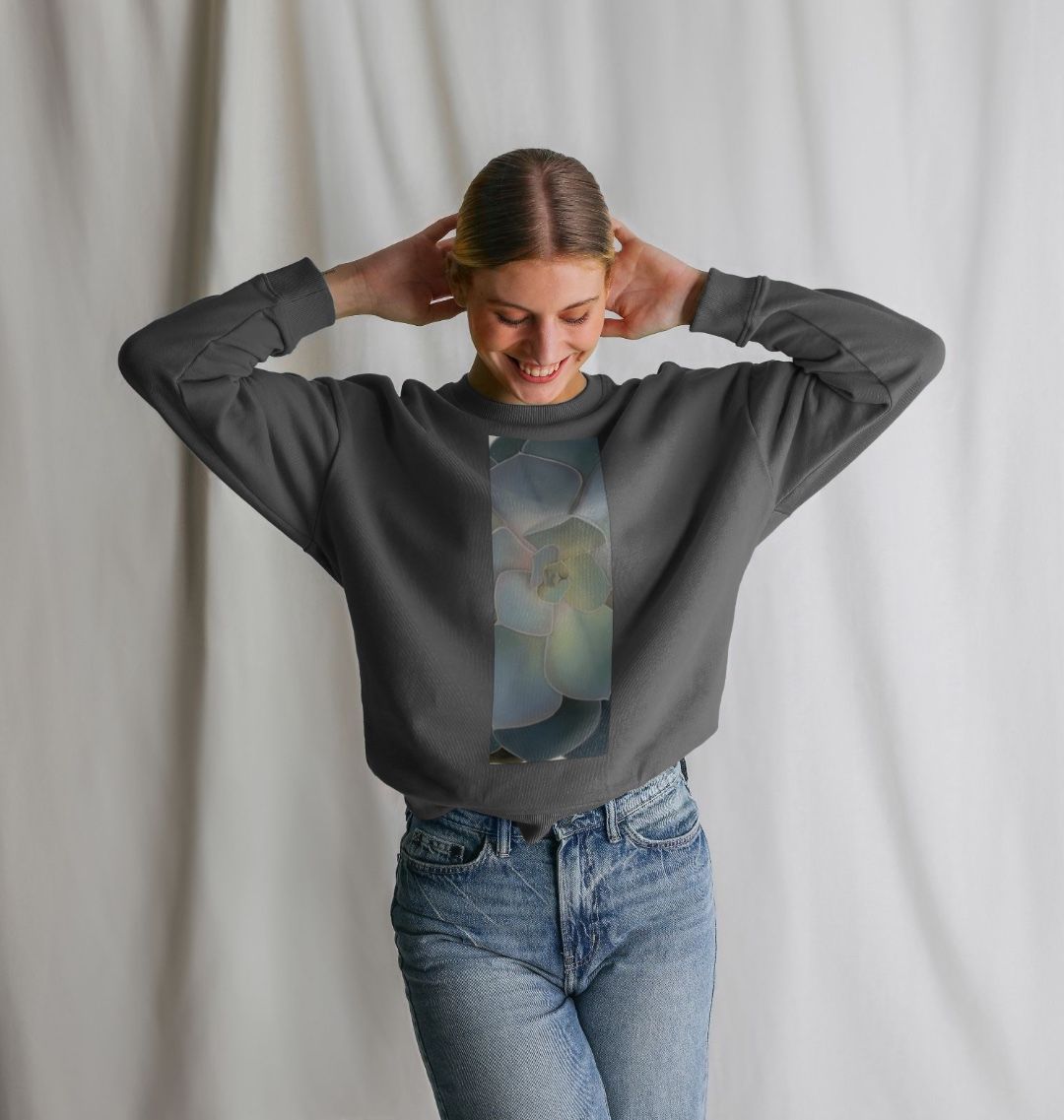 Women’s green ombré succulent oversized Sweater.