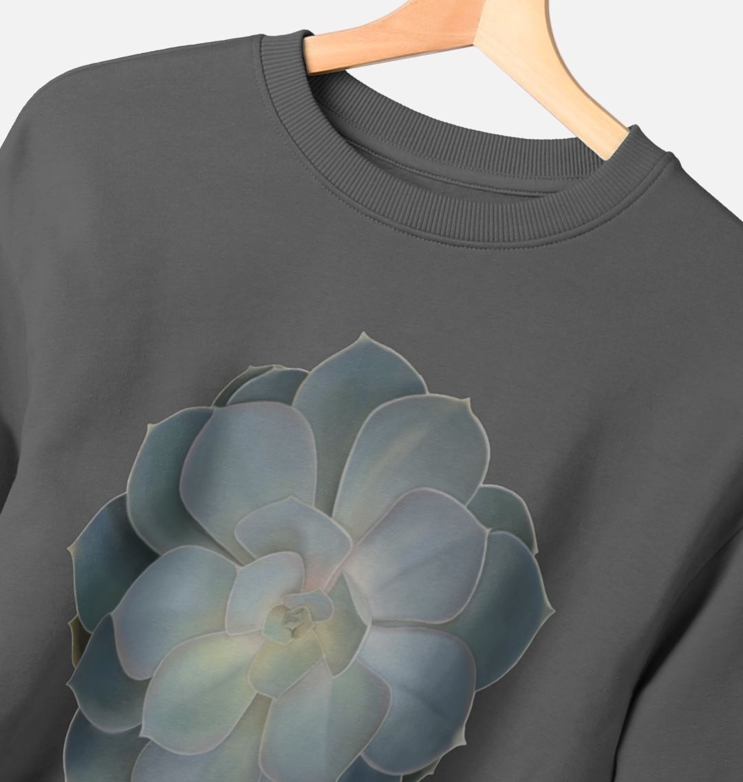 Green ombré succulent women's oversized sweatshirt.