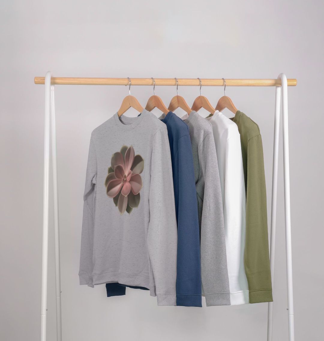 Men’s Red to green ombre succulent sweatshirt.