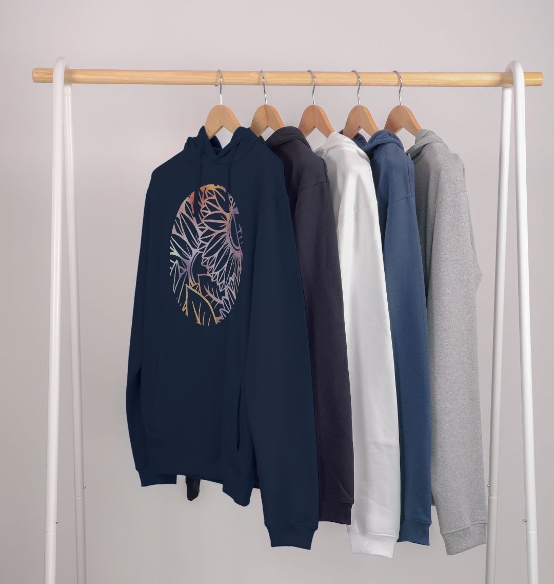 Circle spray painted sunflowers unisex hoodie.