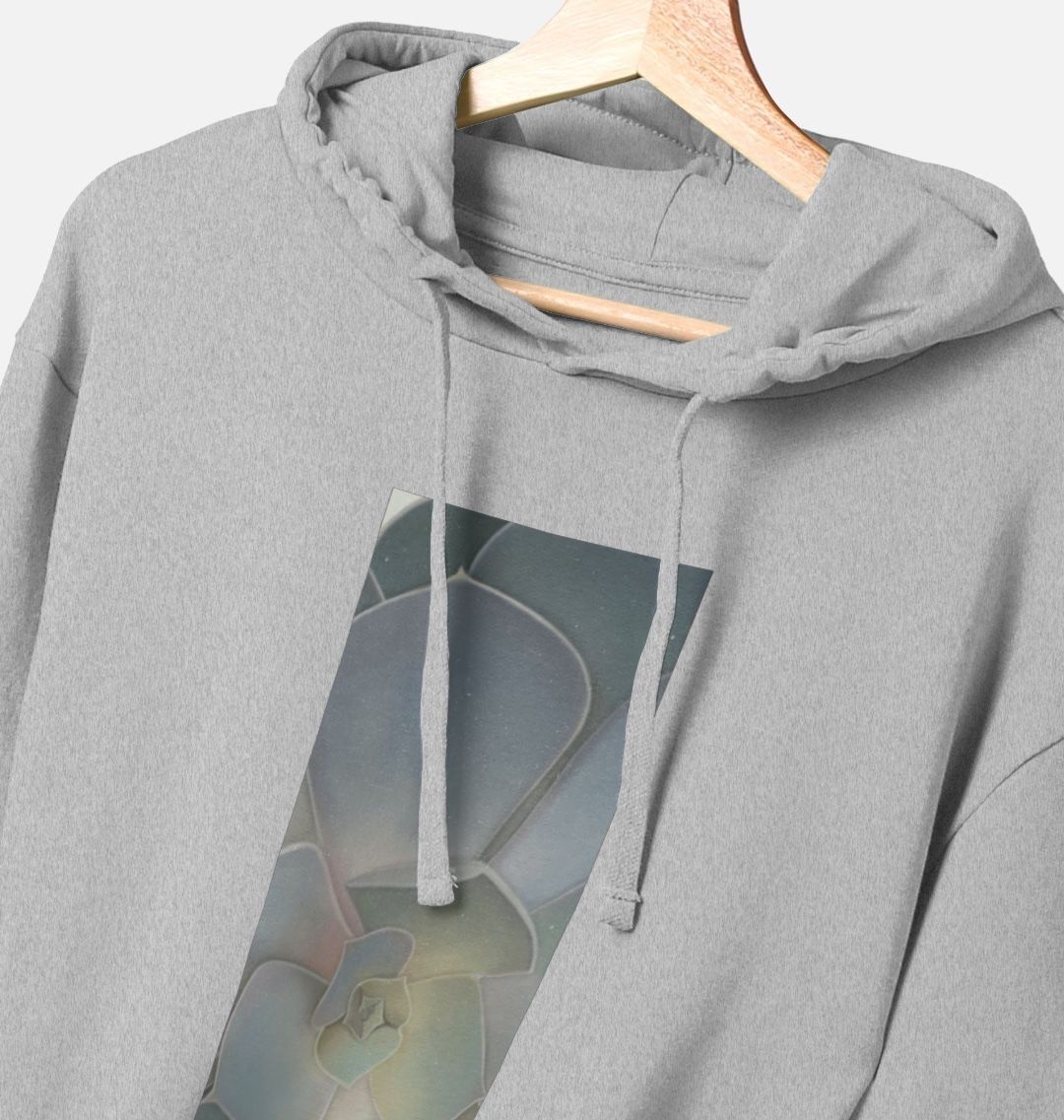 Unisex green ombré succulent banner hoodie.