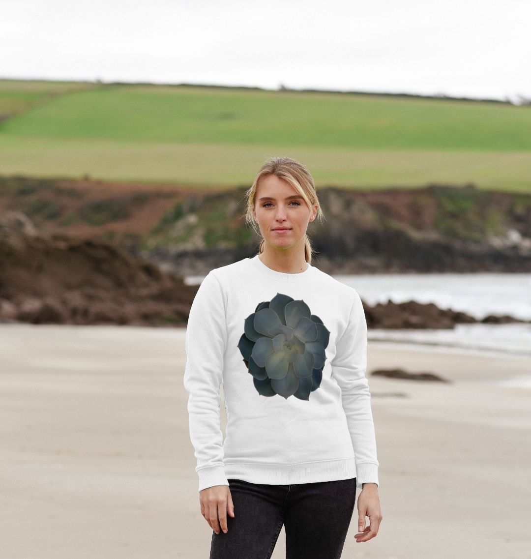 Green ombré succulent women’s sweatshirt.