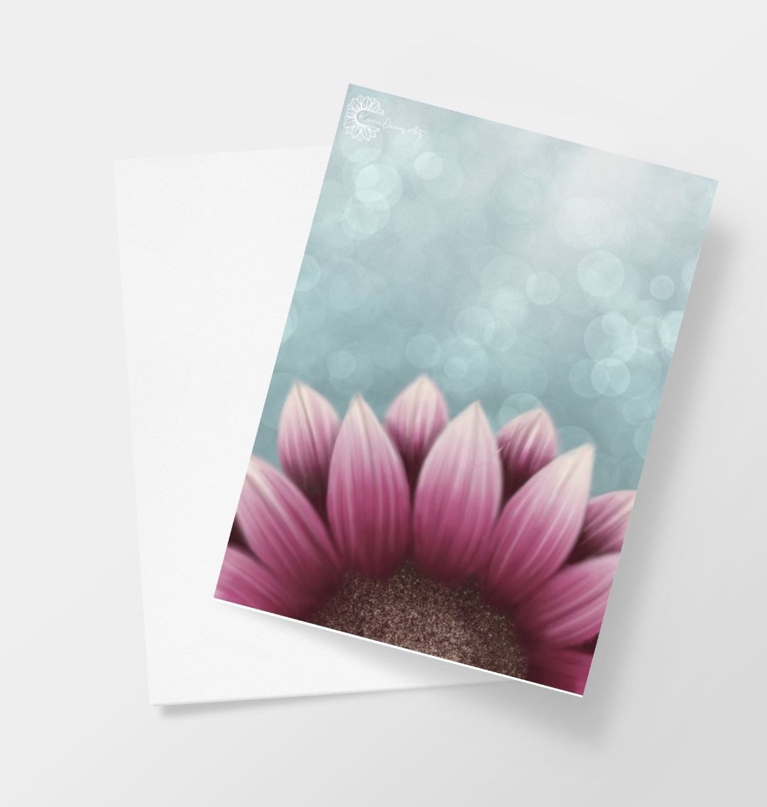 Print sunflower greetings card.