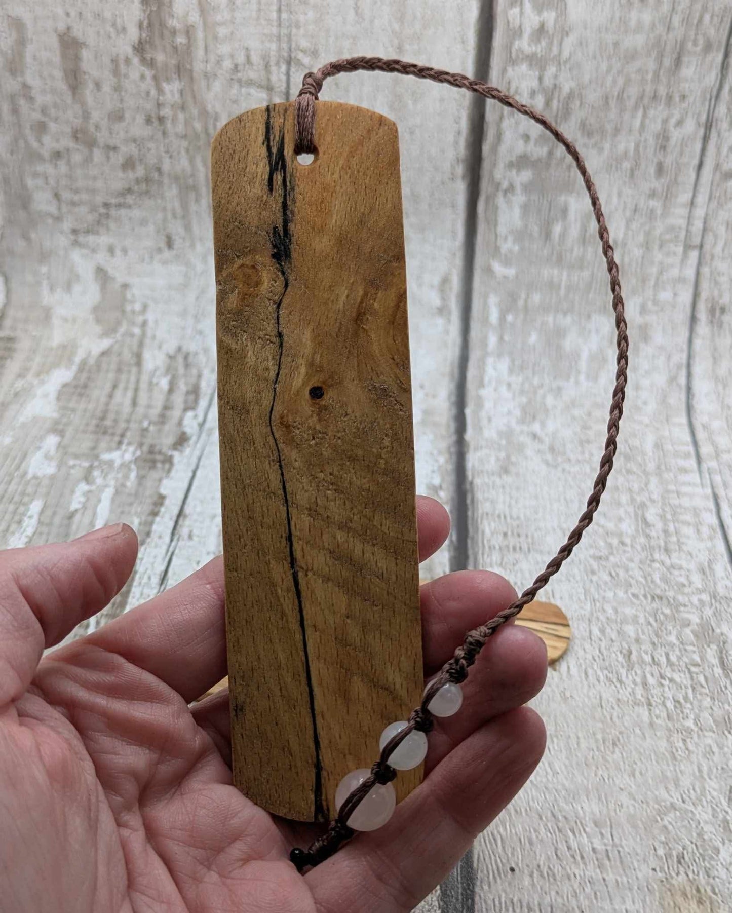 Spalted beech wood bookmark.