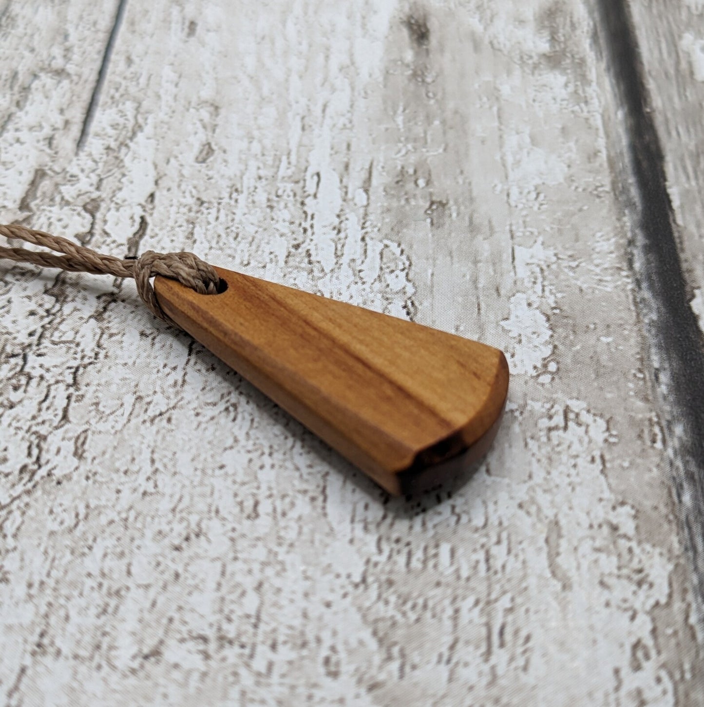 New Zealand Rimu wood roimata tear drop pendant.