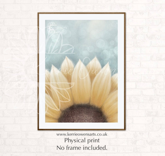 Fiadh's sunflower, printed, digital illustration.