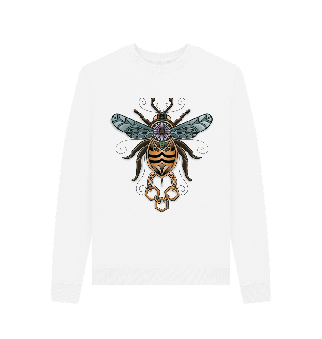 White Gilded bumblebee women\u2019s crew neck sweatshirt.