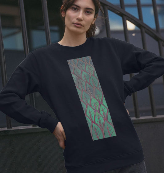 Women’s cosmic leaves crewneck sweatshirt.