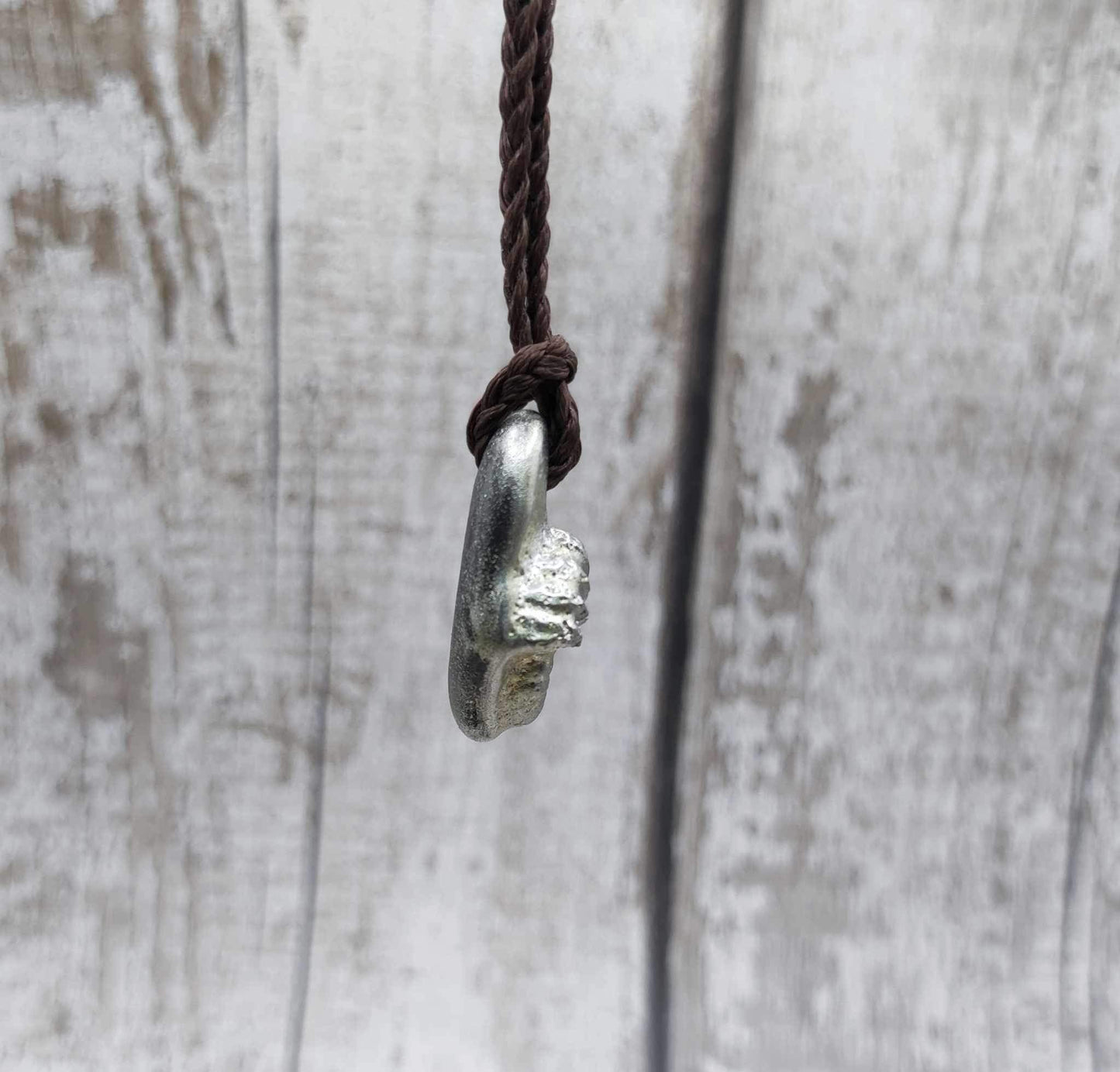 Pewter solid cast ammonite pendant.