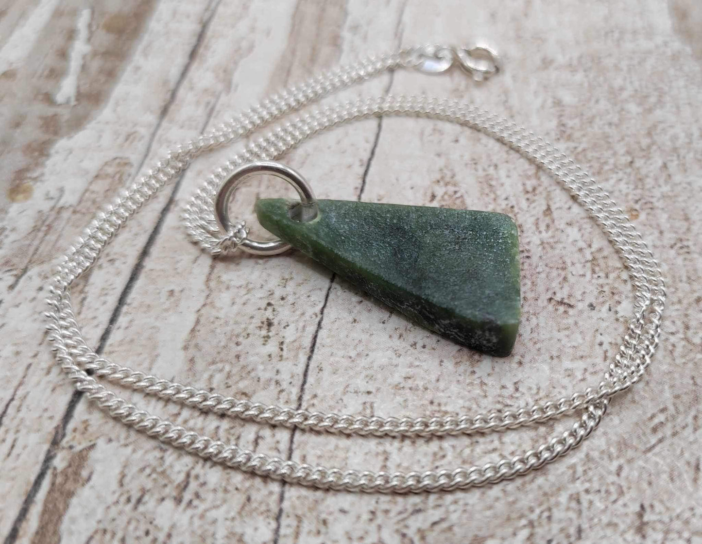 New Zealand Arahura river nephrite Jade slice pendant.