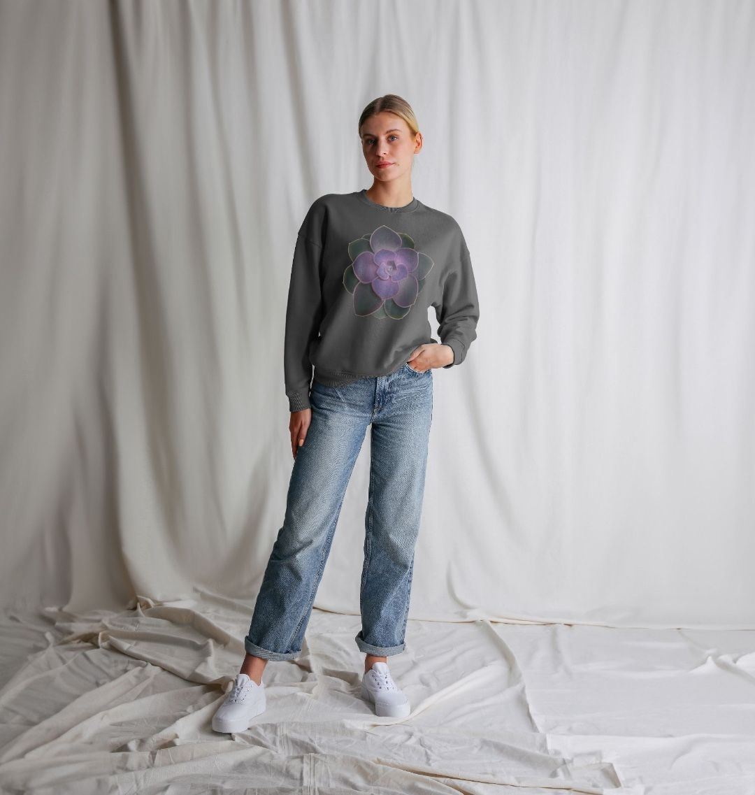 Purple to green ombré women’s oversized sweatshirt.