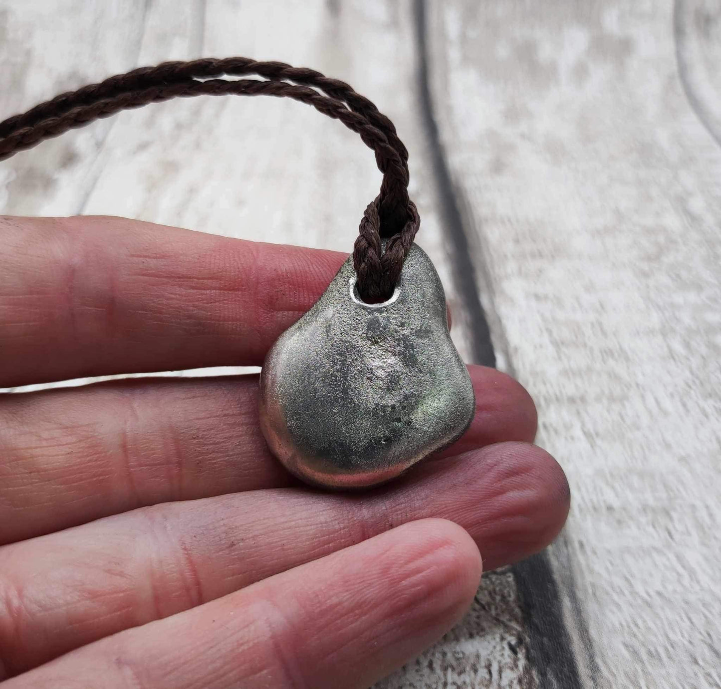 Ammonite pewter solid cast pendant.