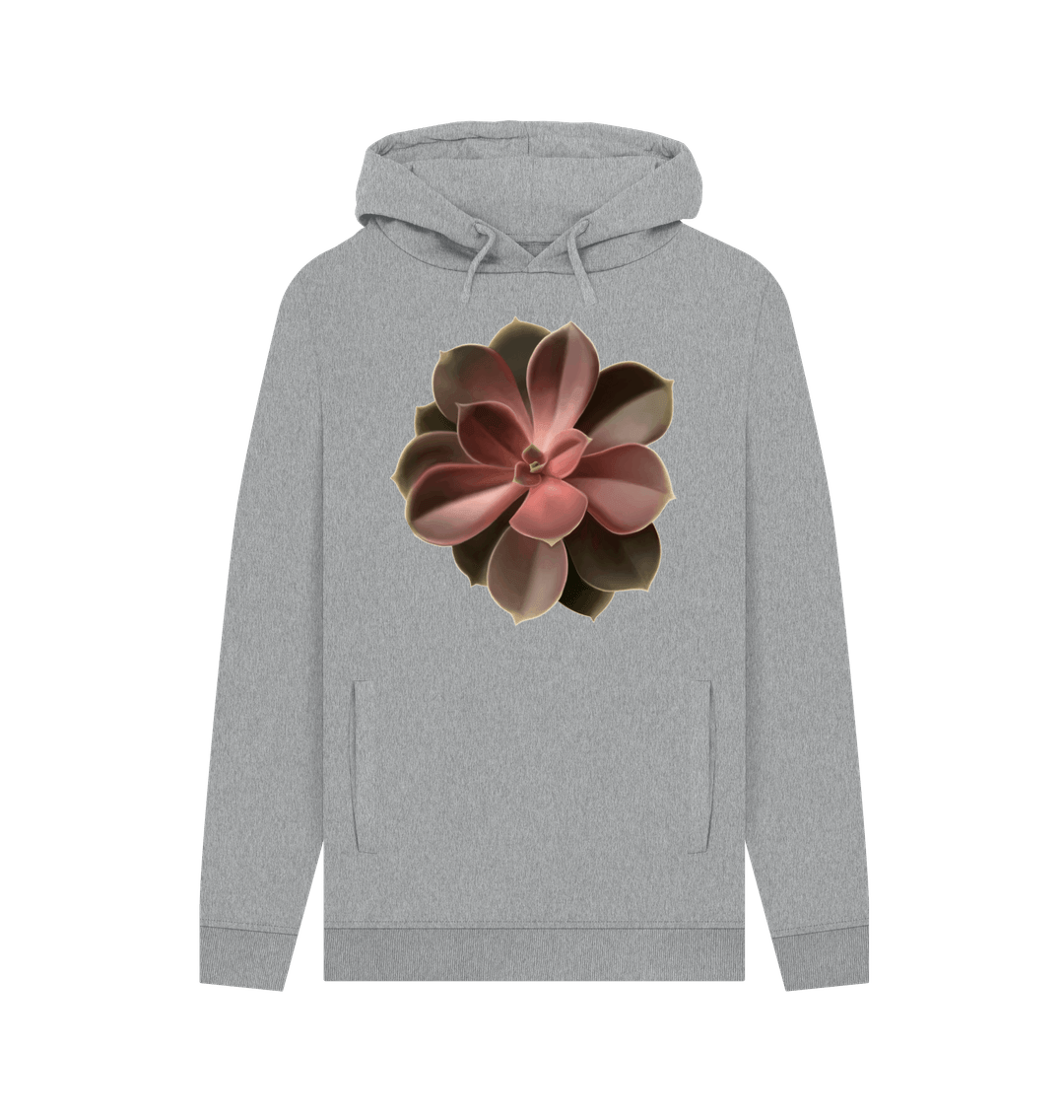 Light Heather Unisex red to green succulent hoodie.