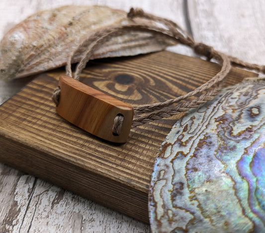 Yew wood ID styled adjustable bracelet.