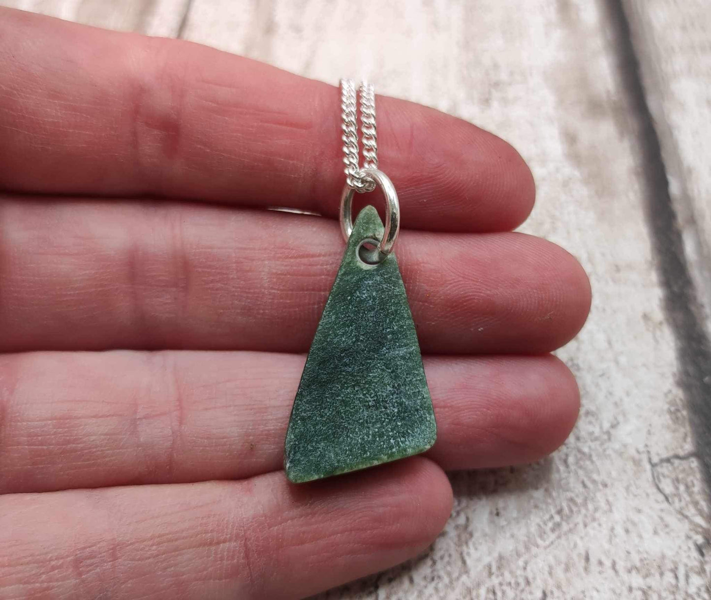New Zealand Arahura river nephrite Jade slice pendant.