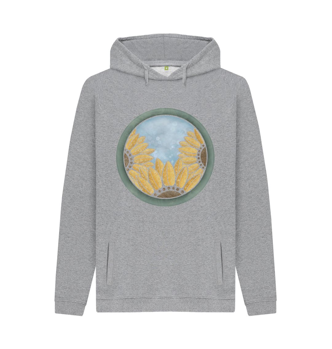 Light Heather Unisex Triple sunflower hoodie.