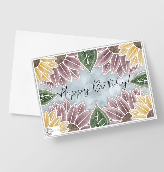 Sunflowers Birthday greetings card.