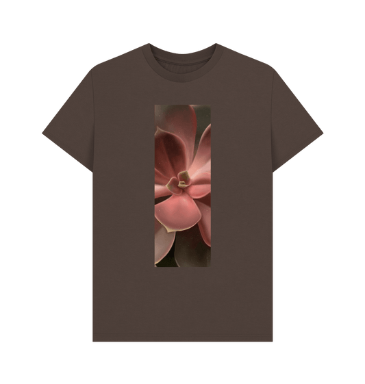 Chocolate Unisex red to green ombr\u00e9 succulent banner T-shirt.