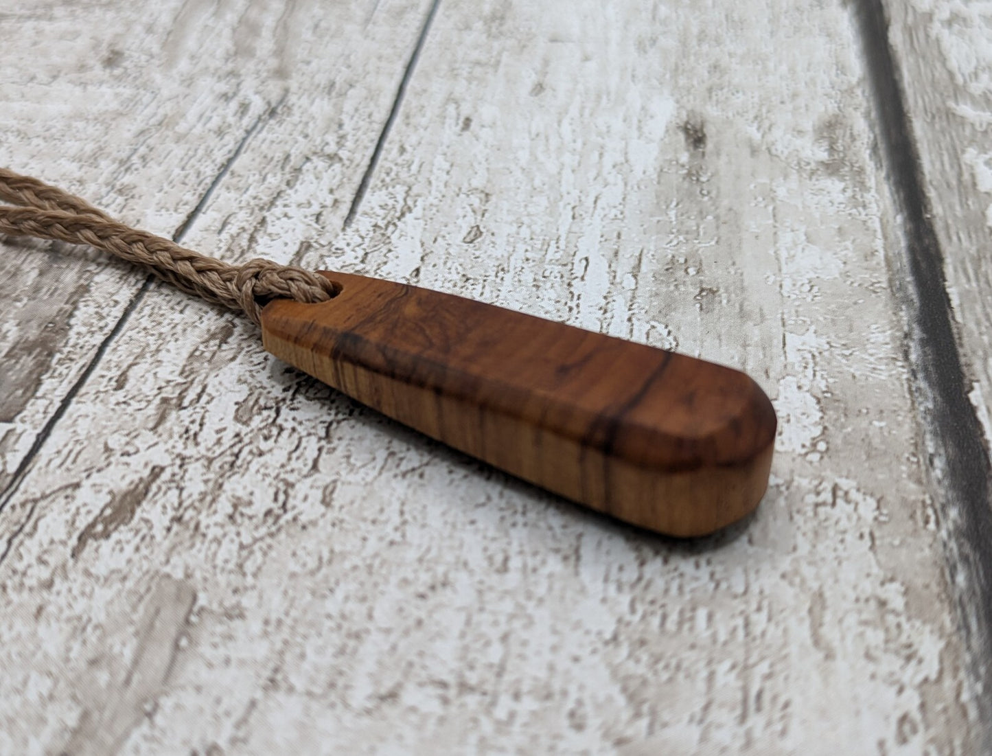 Nz Rimu wood roimata drop pendant.