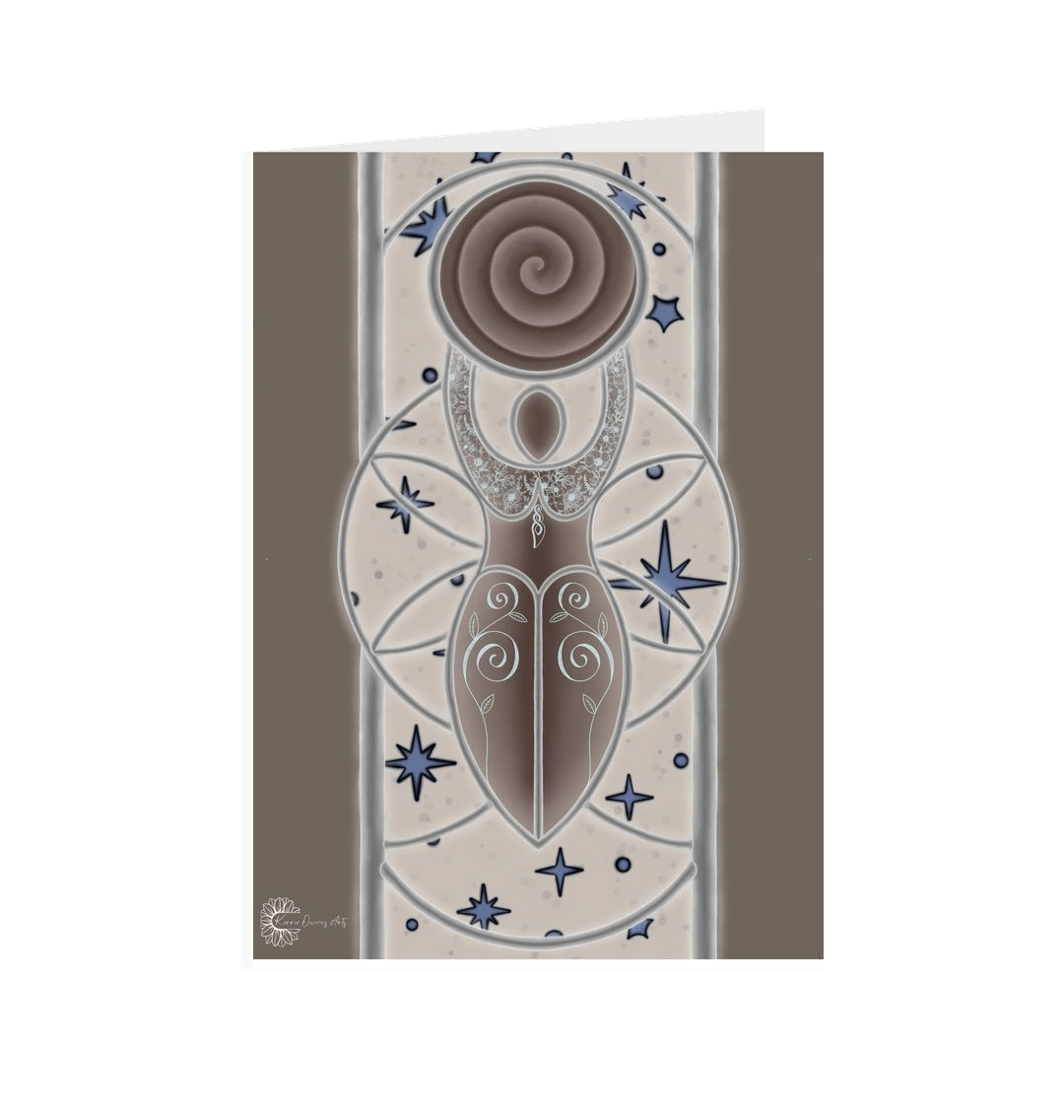 White Earthly goddess greetings card.