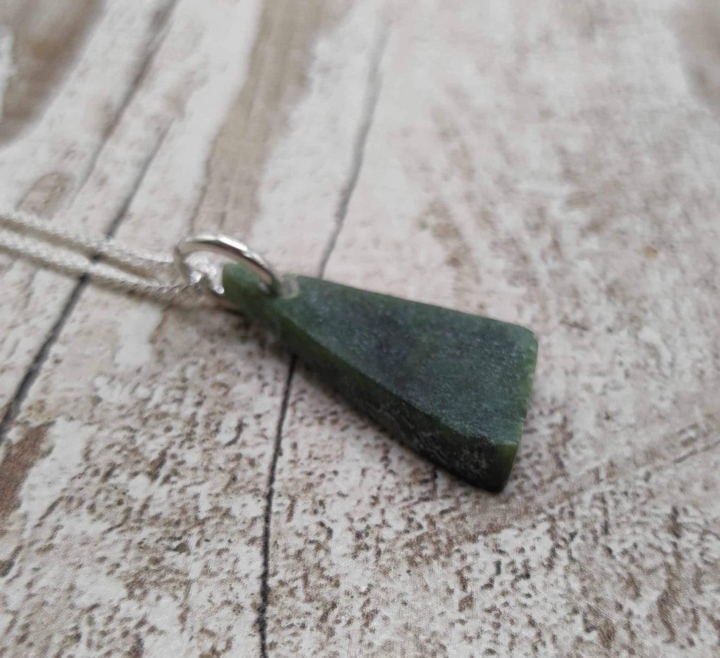 New Zealand Arahura river nephrite Jade slice pendant.