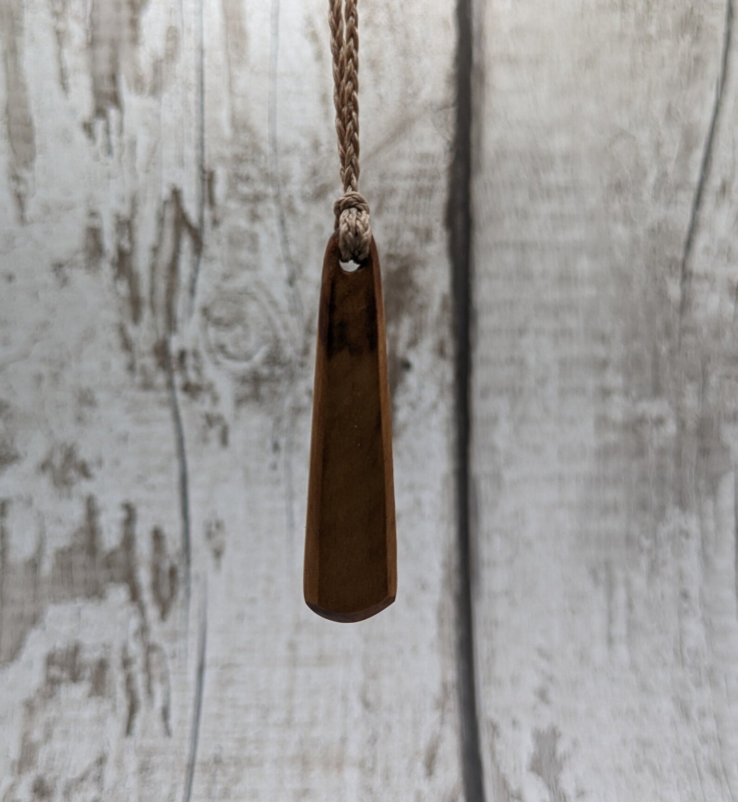 New Zealand Rimu wood roimata tear drop pendant.