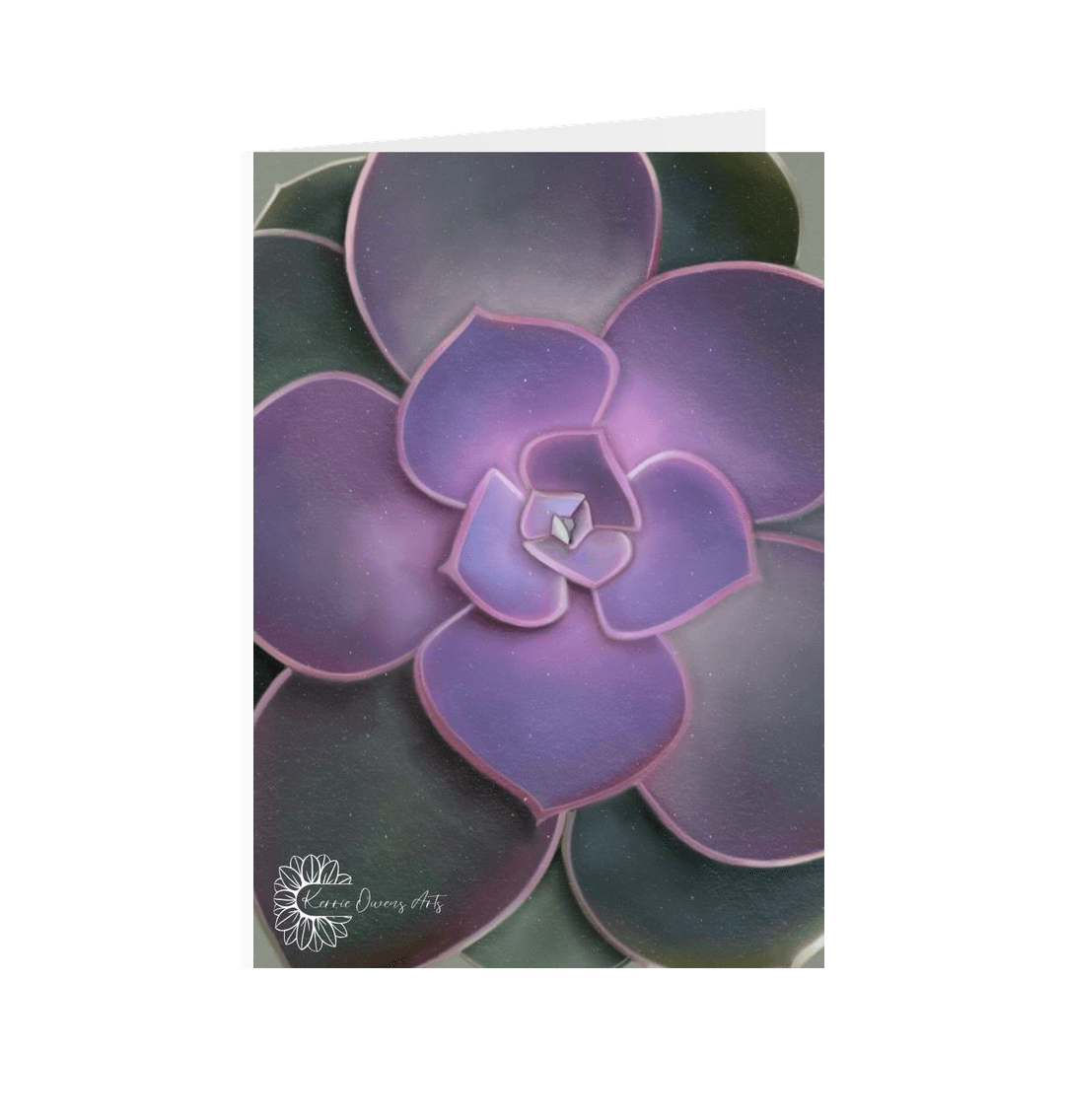 White Dark purple ombr\u00e9 greetings card.