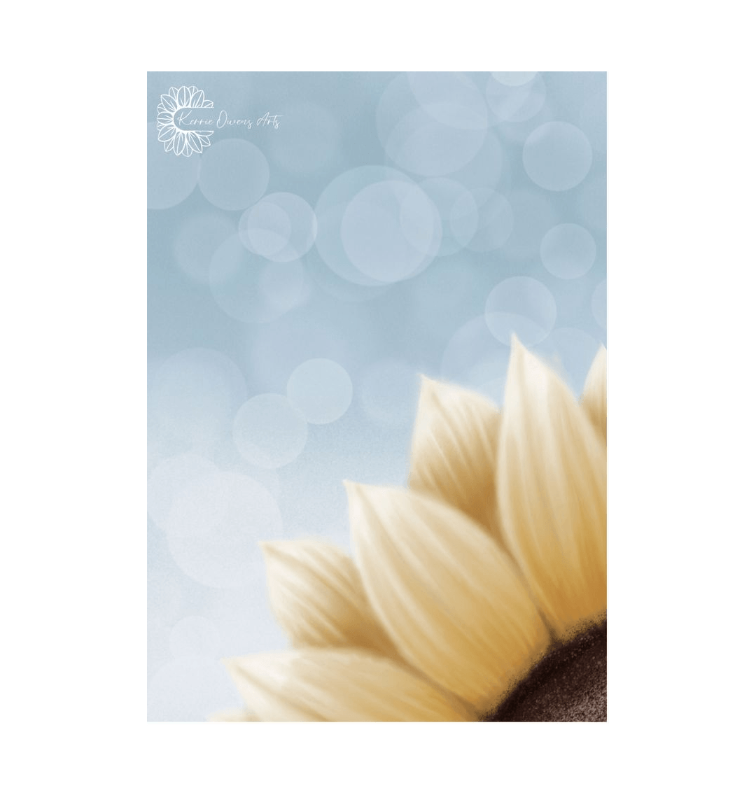 White Corner view yellow sunflower poster print.