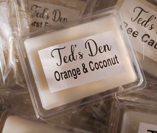 Orange and coconut, coconut wax melt.