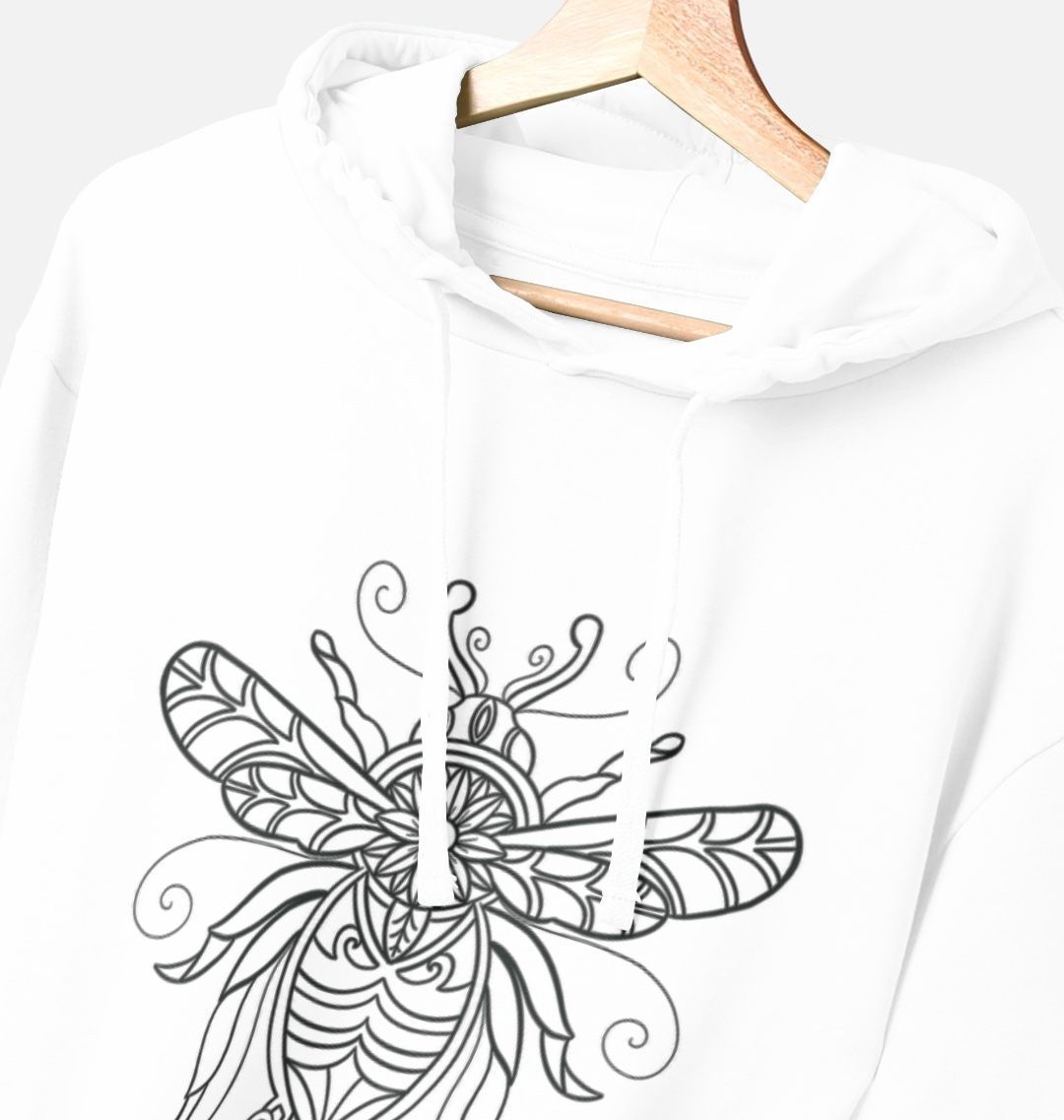 Unisex black lined gilded bumblebee, hoodie.