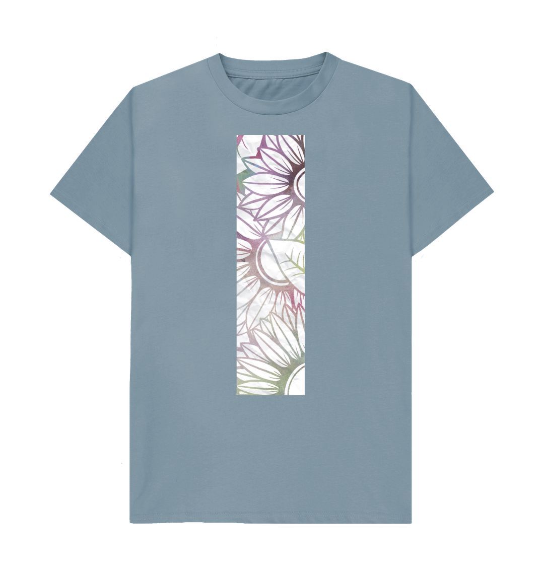 Stone Blue Unisex Pastel background spray paint T-shirt.