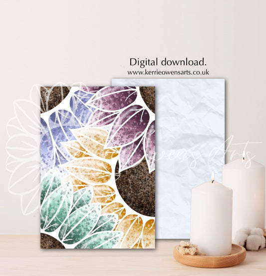 Rainbow watercolour florals, digital download print