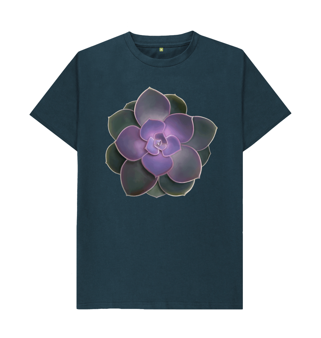 Denim Blue Purple ombre succulent unisex T-shirt.