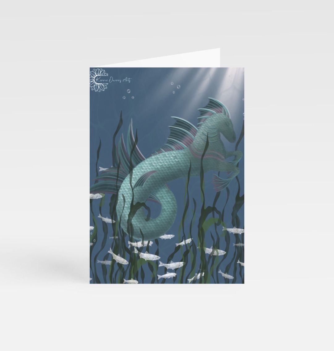 Sleeping kelpie greetings card.