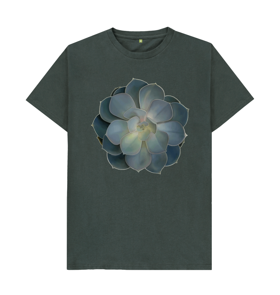 Dark Grey Green ombre succulent unisex T-Shirt.