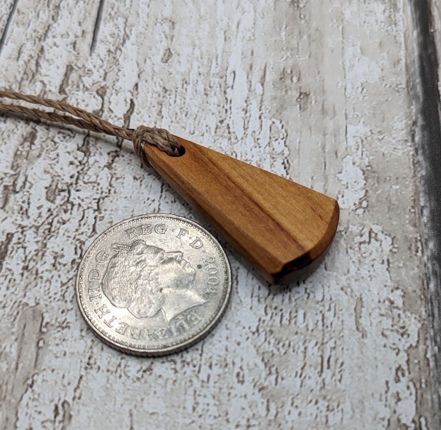 New Zealand Rimu wood roimata tear drop pendant.