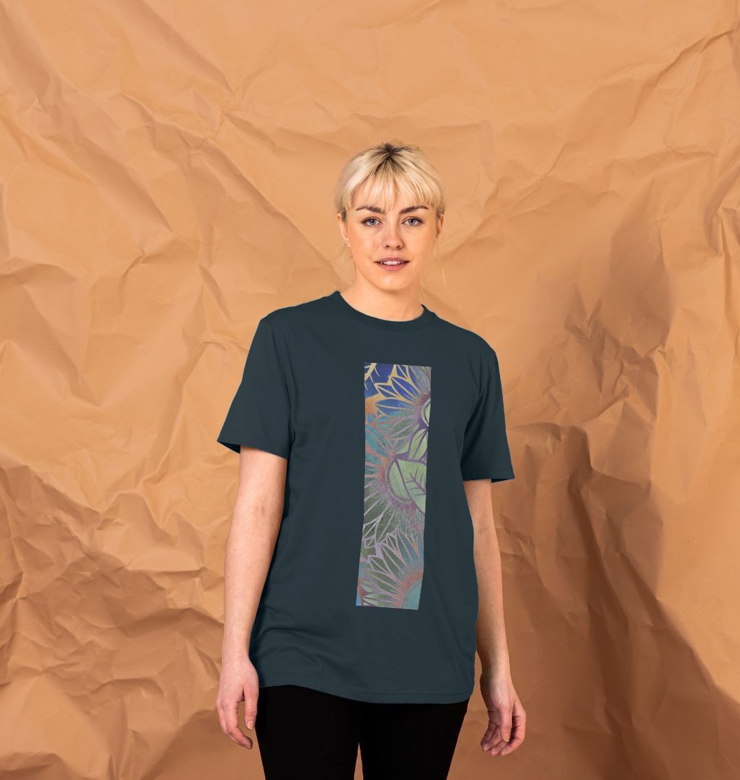 Unisex colour spectrum sunflowers T-Shirt.