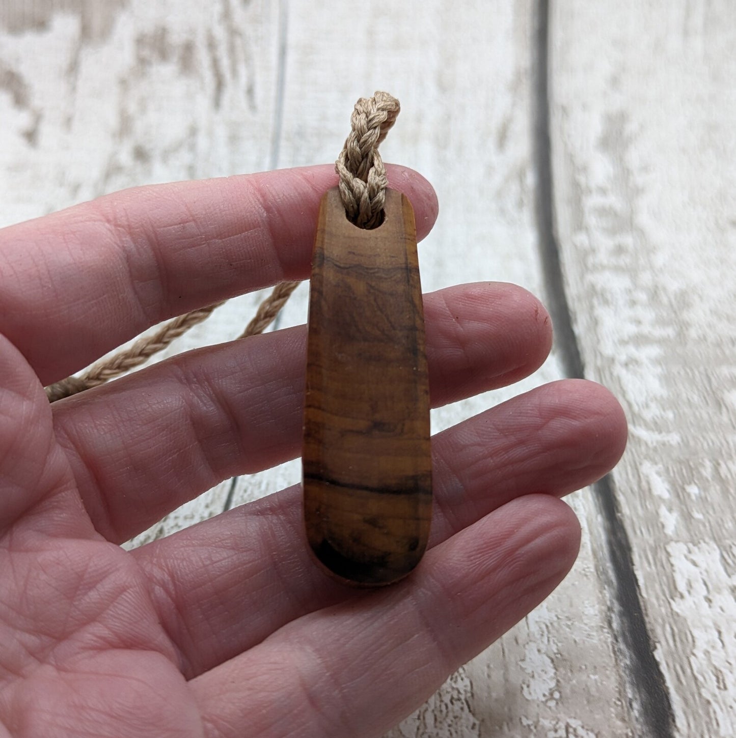 Nz Rimu wood roimata drop pendant.