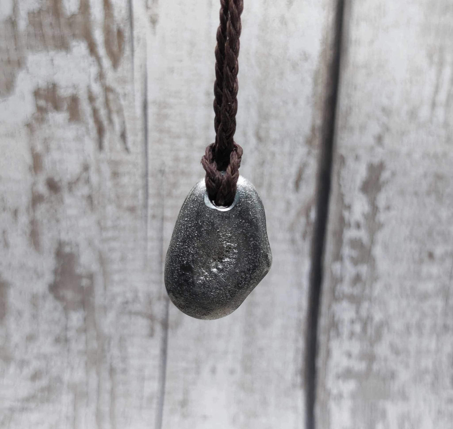 Pewter solid cast ammonite pendant.